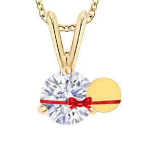 Euphoria Jewellery EF VVS 0.50 CT Solitaire Certified Diamond Pendant in 14KT BIS Hallmark Yellow Gold Without Chain