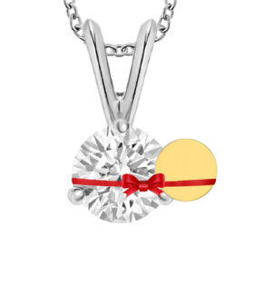 Euphoria Jewellery 14KT White Gold BIS Certified Hallmarked EF VVS 0.20 CT Solitaire Diamond Pendant With Chain