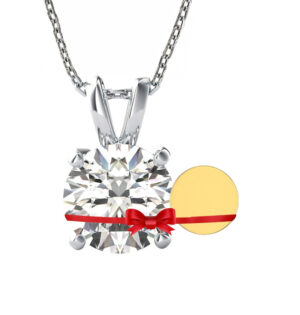 Euphoria Jewellery 14KT BIS Hallmark White Gold EF VVS 0.45 CT Solitaire Certified Diamond Pendant Without Chain