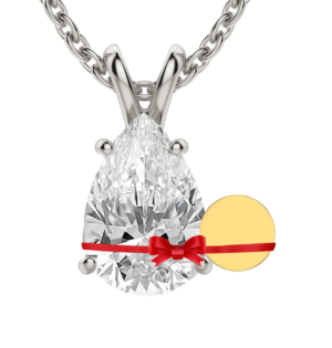 Euphoria Jewellery 14KT White Gold BIS Hallmarked EF VVS Pear Shape 0.70 CT Solitaire Certified Diamond Pendant Without Chain