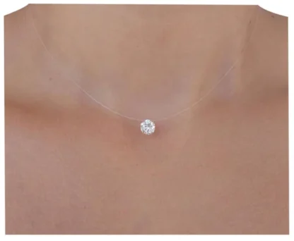 Invisible Floating Solitaire diamond pendant