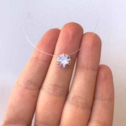 Invisible Floating Solitaire diamond pendant