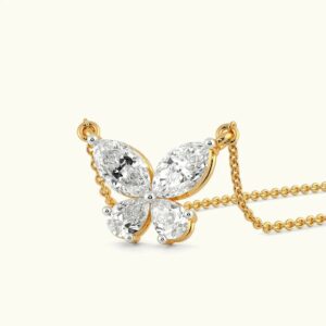 Euphoria Jewellery 14KT BIS Hallmark Marquise Pear Diamond Pendant