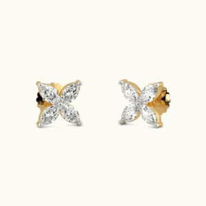 Euphoria Jewellery 14KT  Gold BIS Certified Hallmarked  14KT Marquies Earing