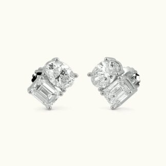 oval emerald diamond earing