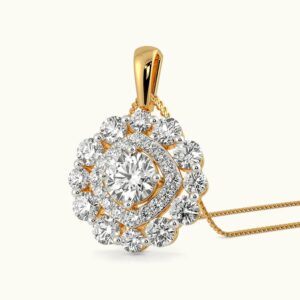 Euphoria Jewellery 14KT BIS Hallmark Round  Diamond Pendant