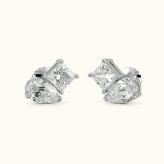pear princess diamond earing