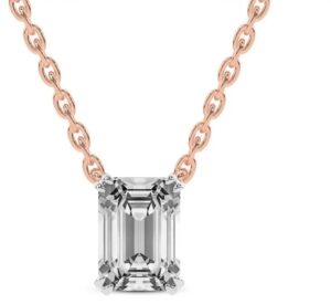 Euphoria Jewellery 14KT BIS Hallmark Rose Gold EF VVS 0.45 CT Solitaire Certified Diamond Pendant Without Chain