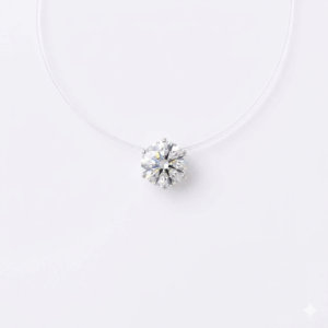 Euphoria Jewellery 14KT BIS Hallmark Invisible Floating 2 Carat Solitaire Diamond Necklace