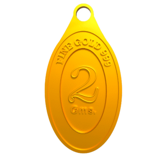 2 gram 24KT pure gold pendant with 999 finese