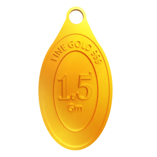 1.5 gram 24KT pure gold pendant with 999 finese