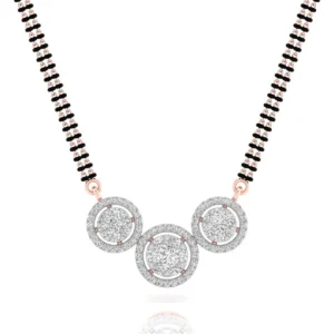 Euphoria Jewellery Three Circle Round Diamond-Mangalsutra