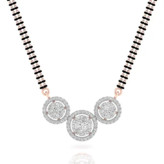 Euphoria Jewellery Three Circle Round Diamond-Mangalsutra