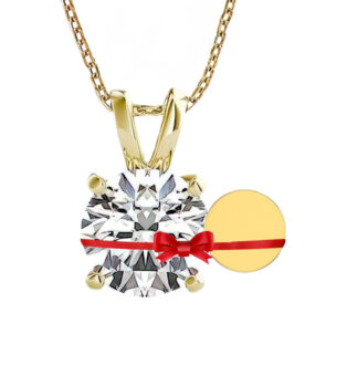 Euphoria Jewellery 14KT yellow gold BIS Certified Hallmarked EF VVS 0.20ct Solitaire Diamond Pendant with chain and gift box